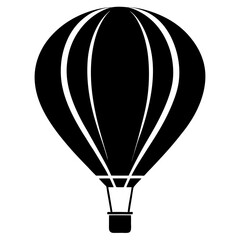 Fototapeta premium Classic hot air balloon silhouette with a solid black fill for design