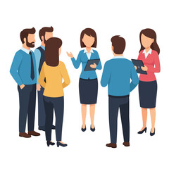 Obraz premium Group of professionals in business meeting, Discussing project strategies and planning for success , Company team meeting with colleagues for collaboration and teamwork