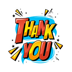 Comic THANK YOU speech bubble expression art