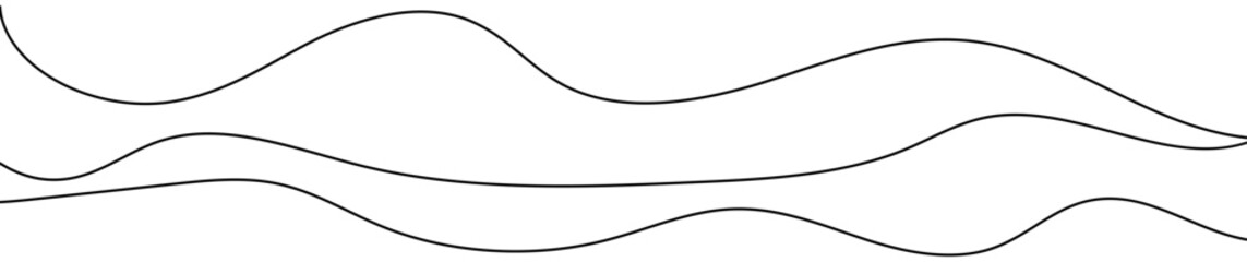 Fototapeta premium Thin curved wavy lines