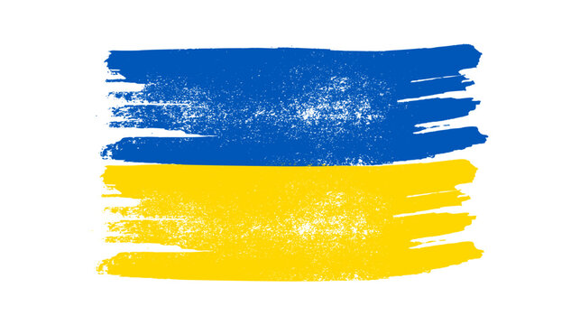Ukrainian national flag in grunge style