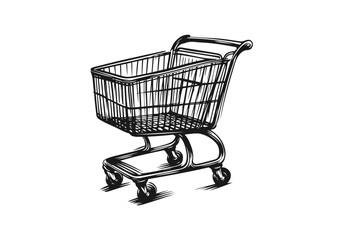 Shopping Cart hand drawn doodle vector illustration