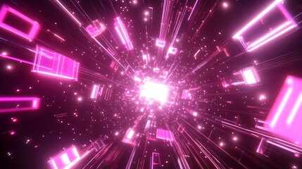 Pink futuristic tunnel