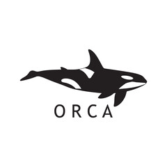 Creative Orca Whale Branding Logo in Simple Monochrome