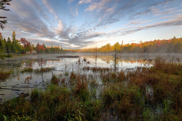 sunrise over the lake