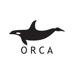 Abstract Black Orca Emblem with White Backdrop