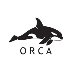 Abstract Black Orca Emblem with White Backdrop