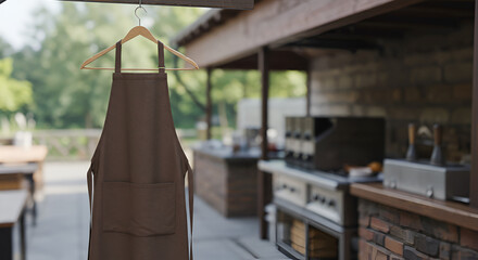 Modern outdoor kitchen or barbecue area, perfect for entertaining