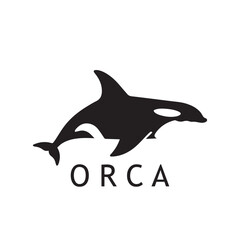 Elegant Orca Icon Design in Black Silhouette Form