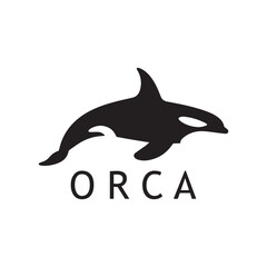 Clean Orca Logo with Black Ink on White Base