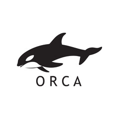 Obraz premium Clean Orca Logo with Black Ink on White Base