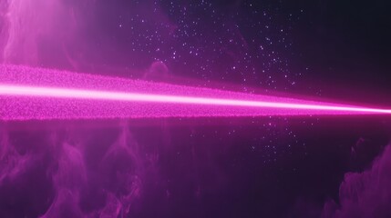 Vibrant Pink Laser Beam Cutting Through Dark Cosmic Background