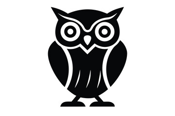 owl perched vector icon
