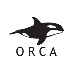 Bold Orca Branding Symbol on White Negative Space