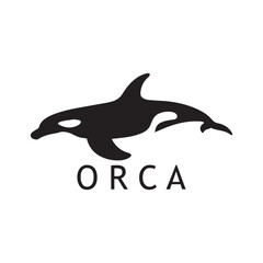 Orca Animal Emblem in Minimalistic Modern Logo Style