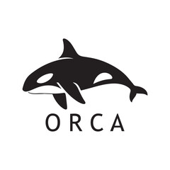 Flat Orca Logo for Professional Branding Needs