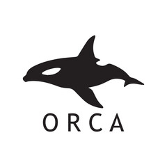 Killer Whale Logo with Smooth Black Curved Lines