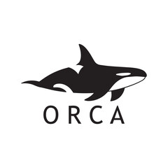 Artistic Whale Tail Logo in Orca Silhouette Form
