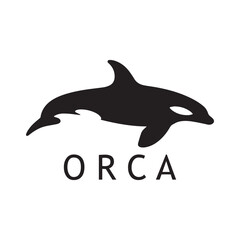 Orca Logo Featuring Black Body and Fin Detailing