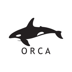 Fototapeta premium Orca Whale Symbol with Clean Vector Aesthetic Look