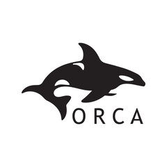 Orca Whale Symbol with Clean Vector Aesthetic Look
