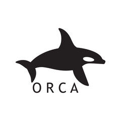 Creative Orca Design in Flat Black and White Colors
