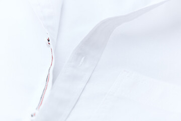 Close up of white Men's shirt.
