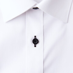 Close up of white Men's shirt.
