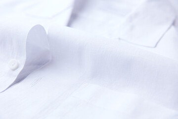 Close up of white Men's shirt.