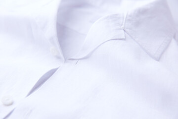 Close up of white Men's shirt.