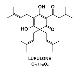 Obraz premium chemical structure of lupulone molecule