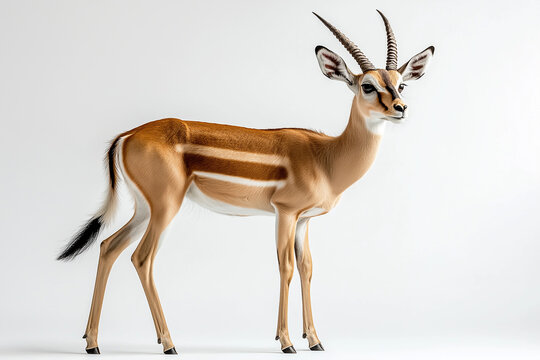 Elegant gazelle with horns in the wildlife savannah, nature and antelope beauty