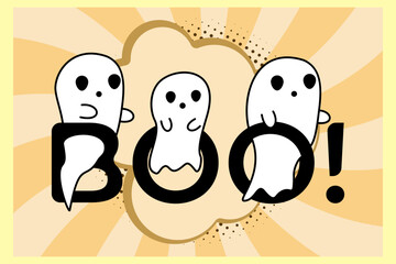 Cute ghost illustration vector design. EPS 10