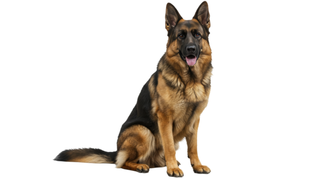 Sitting Dog Isolated on White Background Loyal Companion