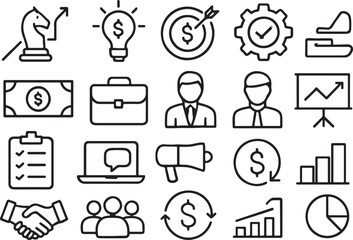 Business and Finance Icons Set strategy