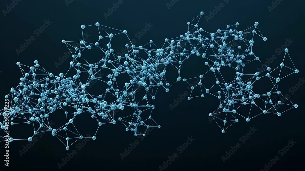 Aufkleber abstract 3d digital network structure against a dark blue background for science technology