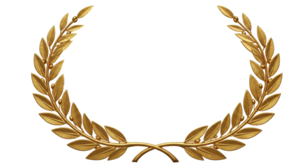 Golden Leaf Wreath Frame for Decoration or Award