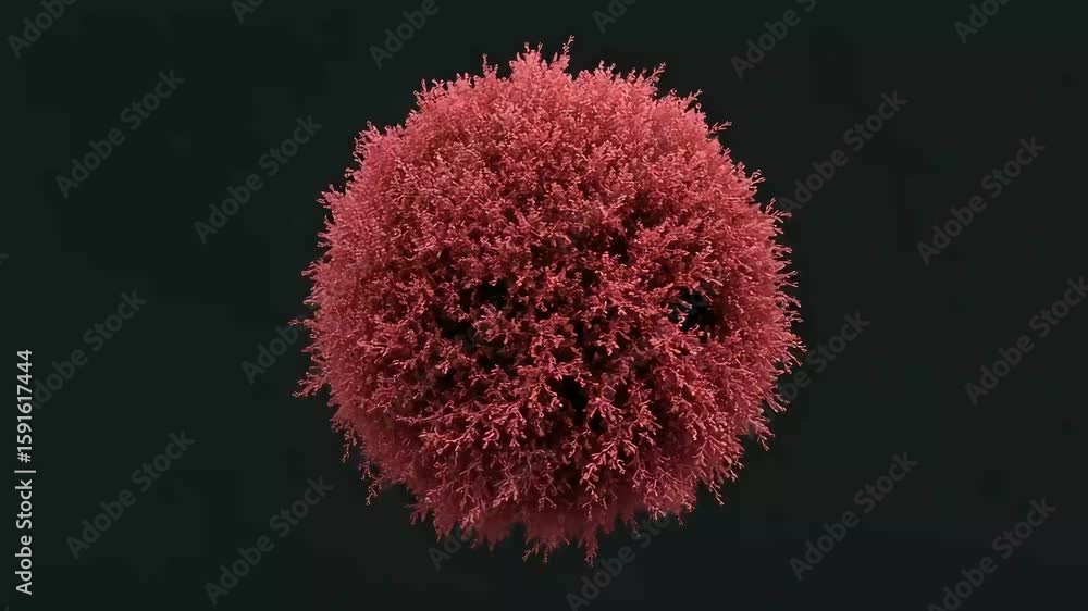 Aufkleber abstract 3d render of a red sphere floating against a dark black background