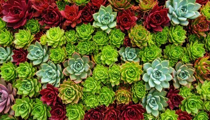 Close-up of colorful succulent plants