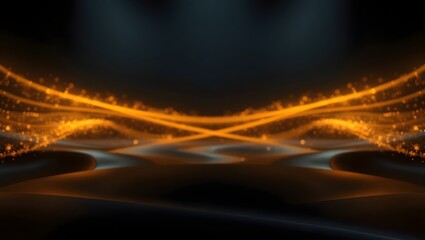 Abstract Glowing Light Waves on Dark Background with Dynamic Energy Flow