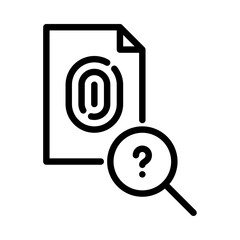 Fingerprint outline icon. forensic black line illustration.