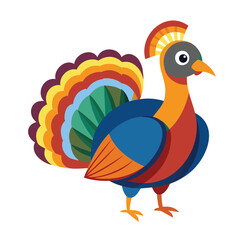 Turkey Bird Color Vector on White Background – Colorful Poultry Illustration