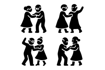 Elderly couples dancing in a joyful celebration during a community event at a local venue