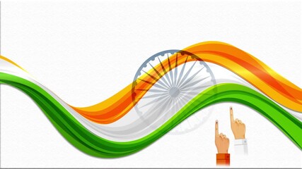 Tricolor Voting Awareness Banner with Ashoka Chakra

