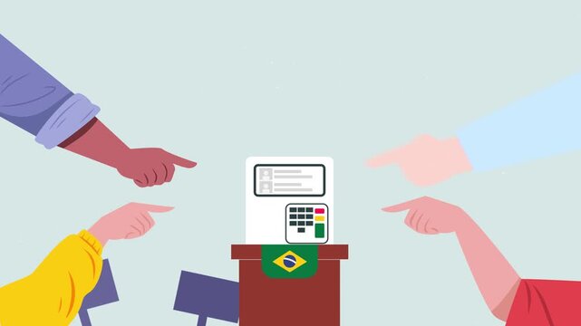 Brazil Election Awareness with Voting Machine Motion Background Video 