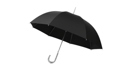 Open Black Umbrella Elegant Protection from Rain