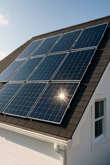 Fototapeta premium Rooftop Solar Panels