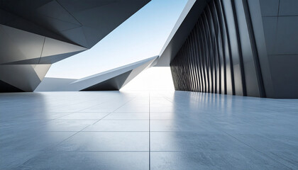 Modern Architectural Marvel: This image showcases a stunning modern architectural design with a minimalist aesthetic, featuring clean lines, geometric shapes, and a play of light and shadow.