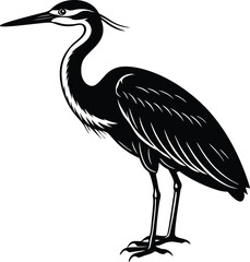 Obraz premium Elegant Heron Bird Silhouette Icon.