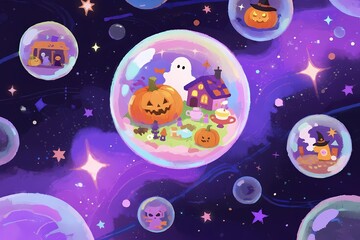 Spooky Halloween Elements with Festive and Creepy Atmosphere